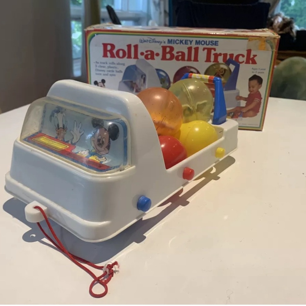 Vintage Disney baby toy roll a ball truck